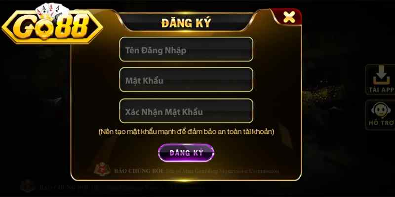 Thao tác mà mỗi người chơi cần thực hiện khi đăng ký Go88